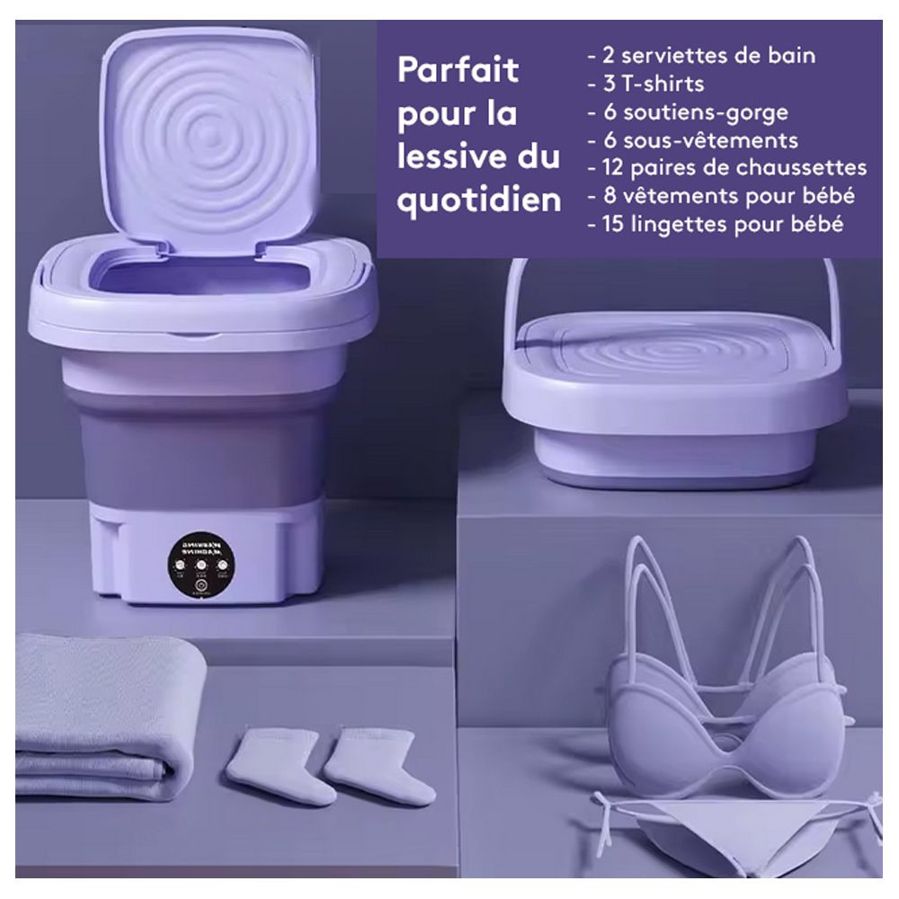 Mini machine à laver portable 8L, compacte et économique